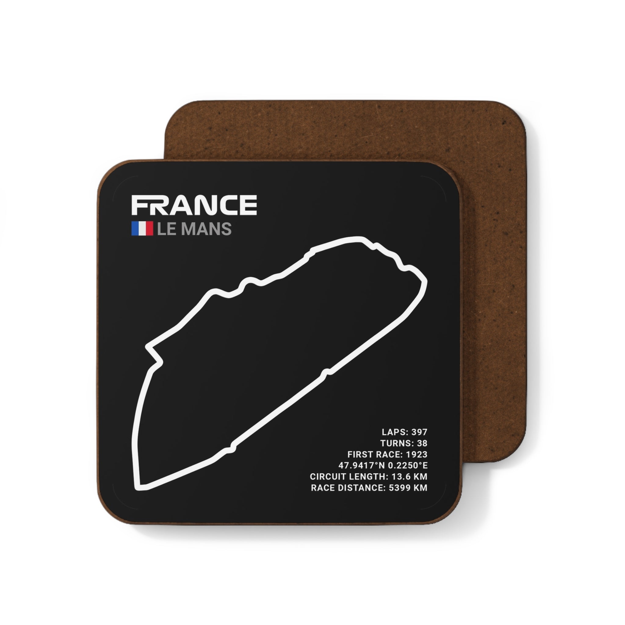 Le Mans Race Track - Black Drink Coaster