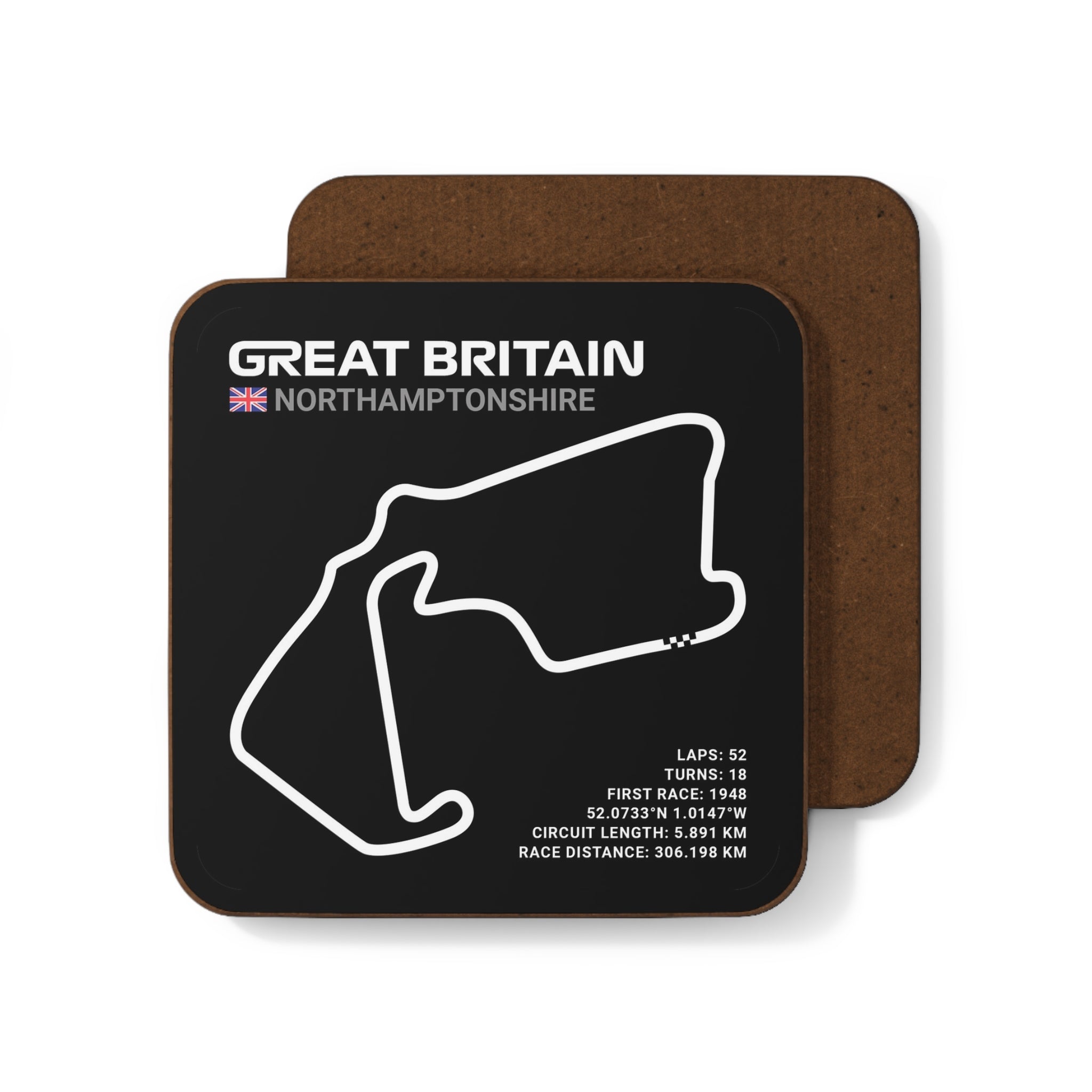 Silverstone Race Track - Black Drink Coaster
