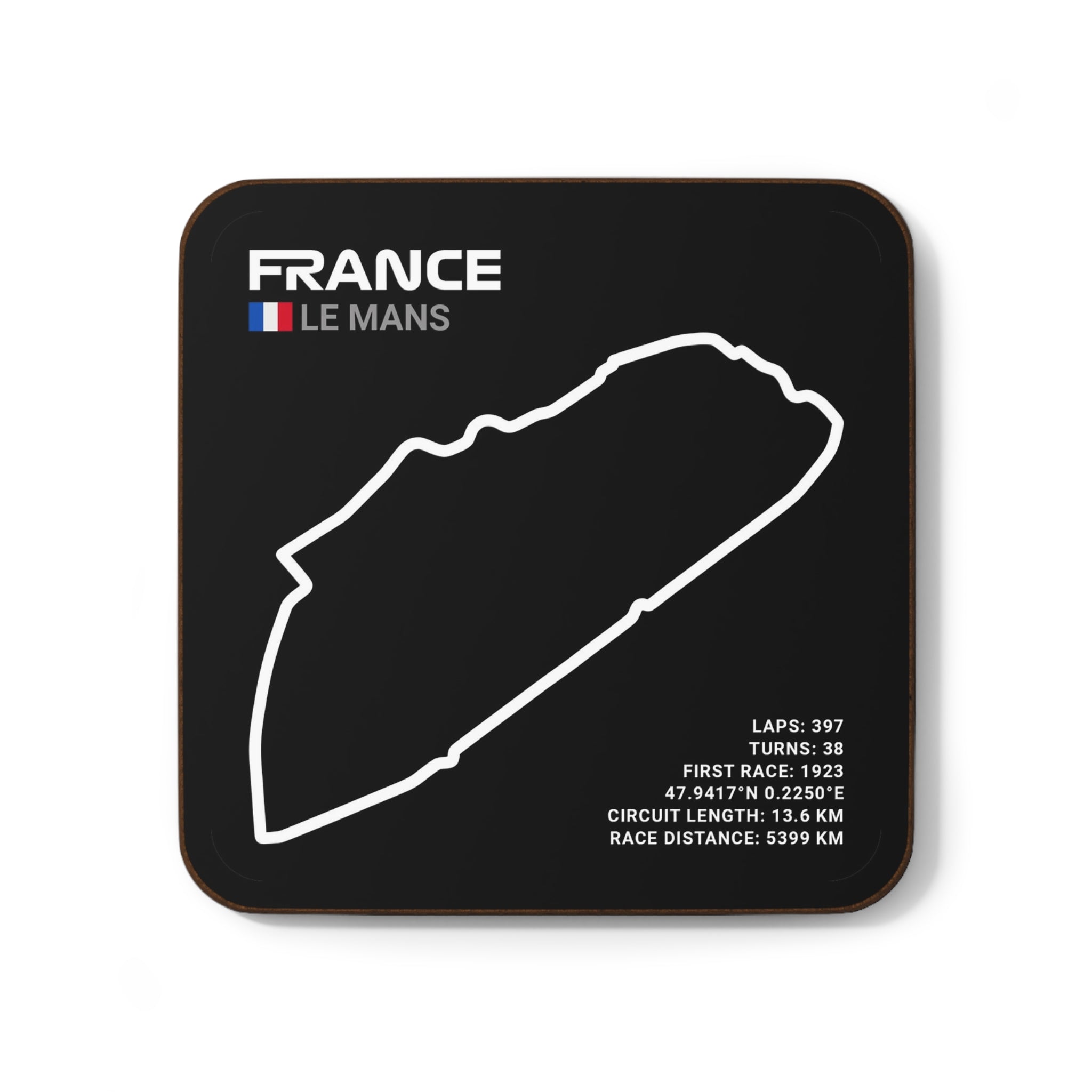 Le Mans Race Track - Black Drink Coaster