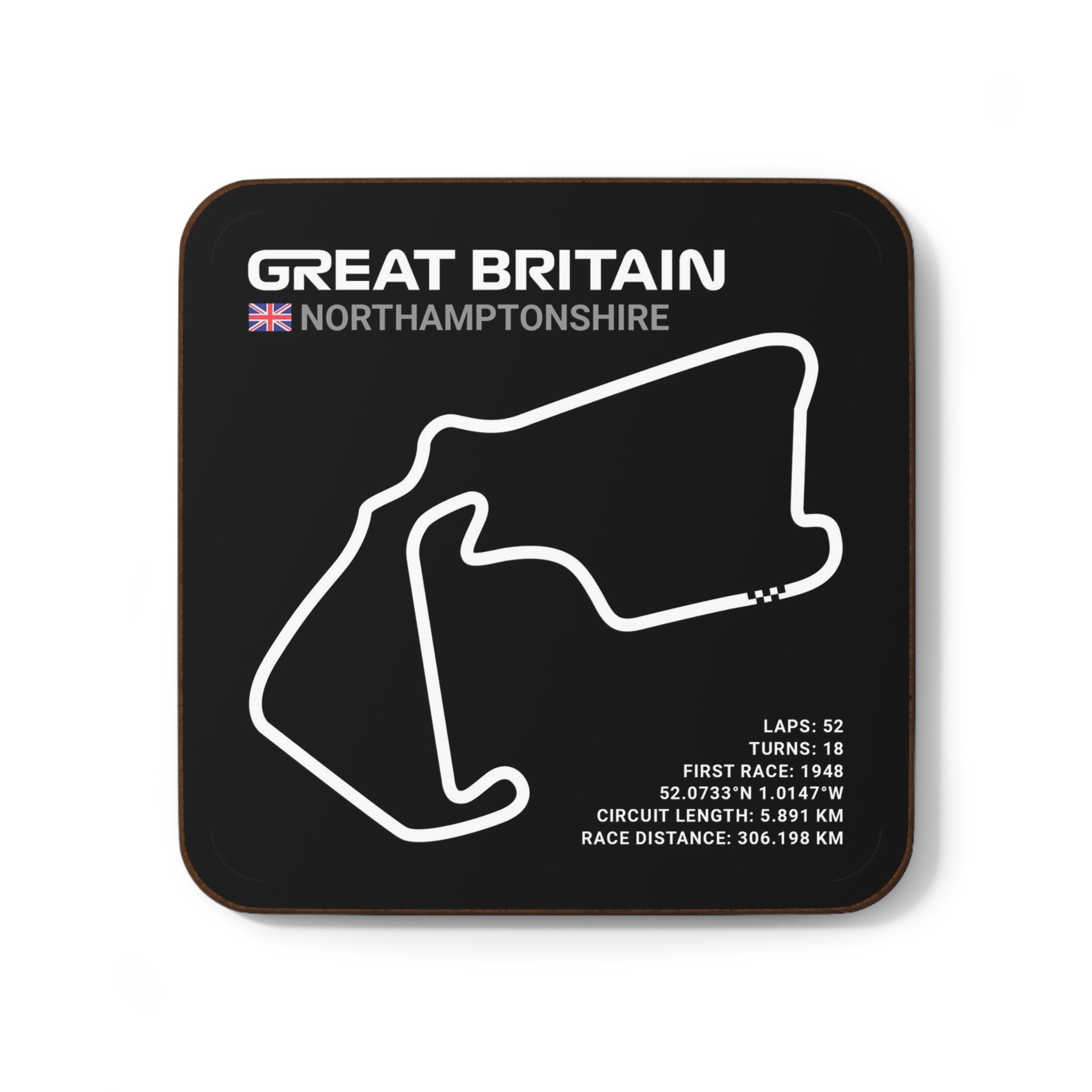 Silverstone Race Track - Black Drink Coaster