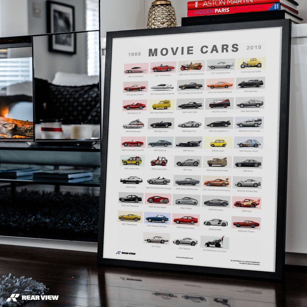 A History of Movie Cars - Art Print