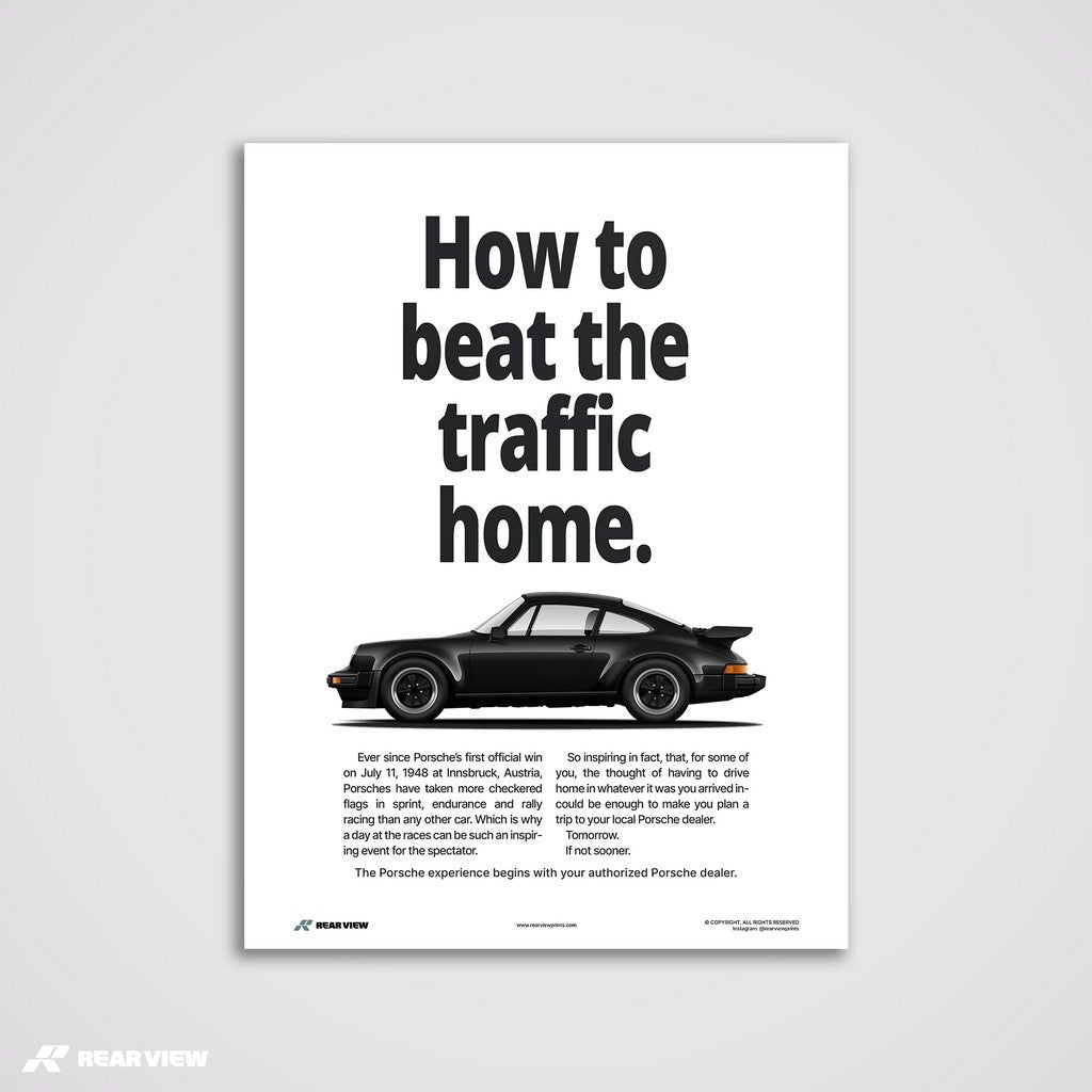 Beat The Traffic - 930 Turbo Vintage Art Print