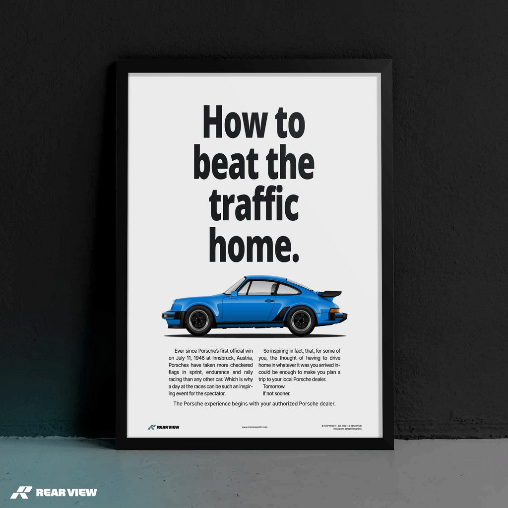 Beat The Traffic - 930 Turbo Vintage Art Print