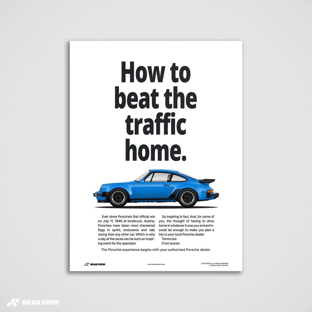 Beat The Traffic - 930 Turbo Vintage Art Print
