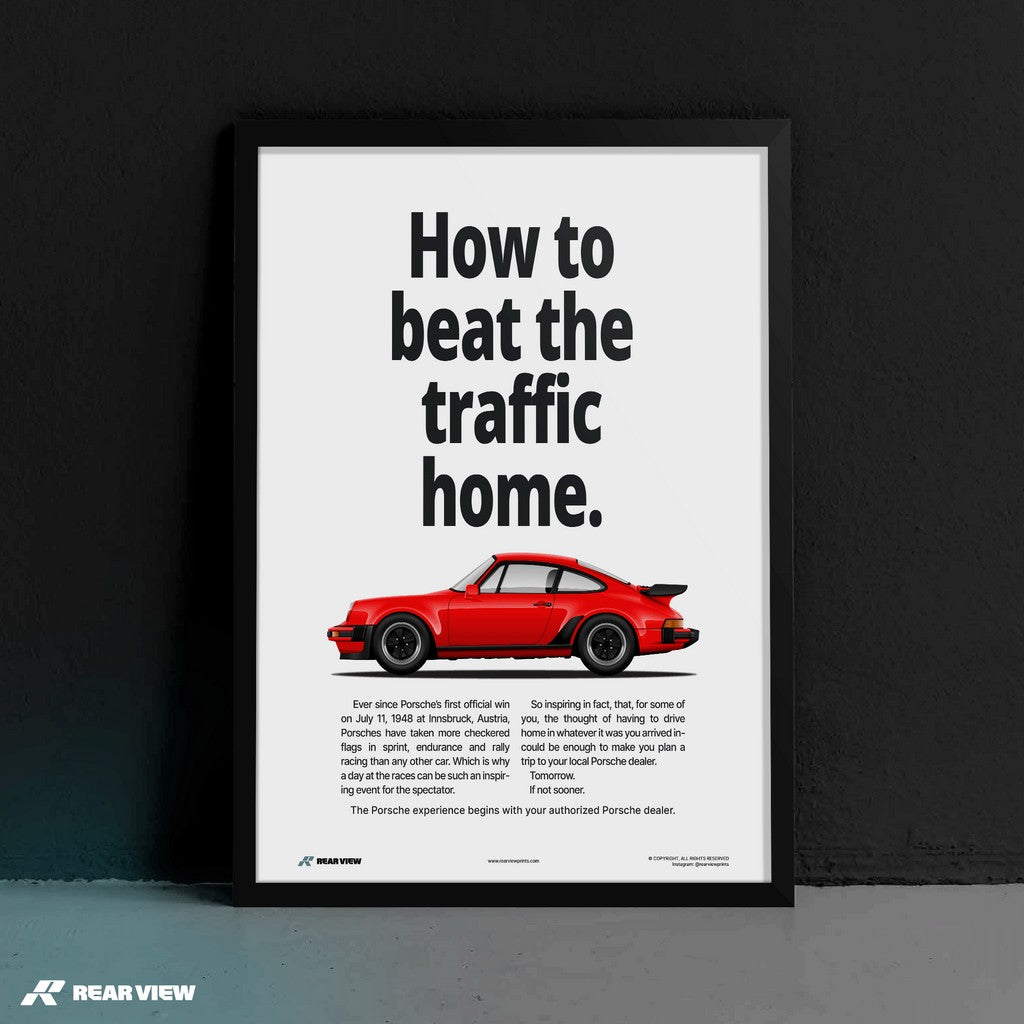 Beat The Traffic - 930 Turbo Vintage Art Print