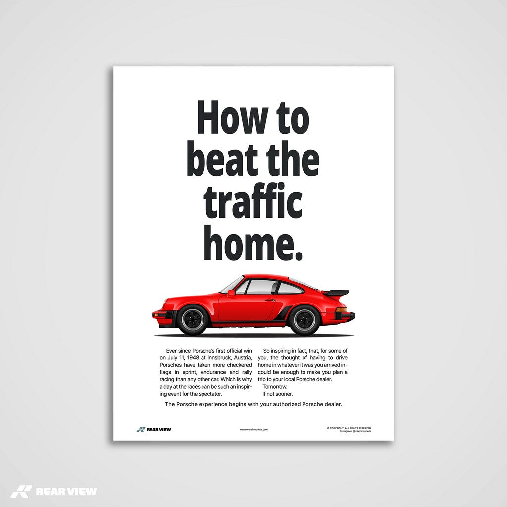Beat The Traffic - 930 Turbo Vintage Art Print