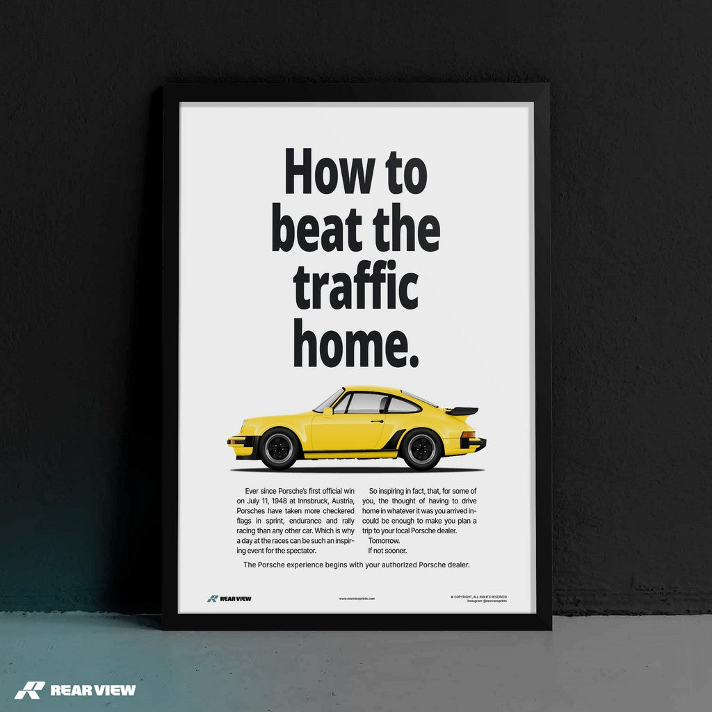 Beat The Traffic - 930 Turbo Vintage Art Print
