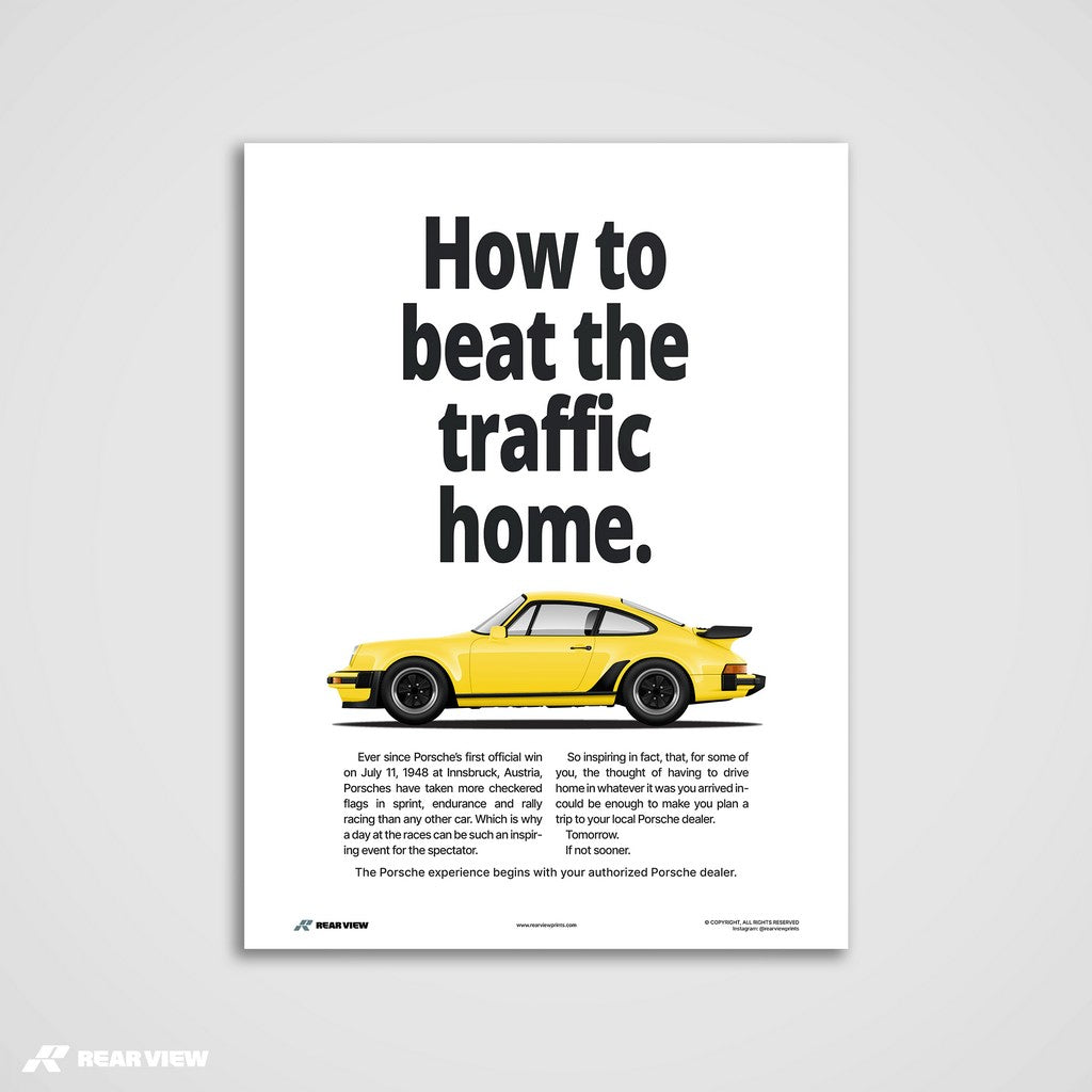 Beat The Traffic - 930 Turbo Vintage Art Print