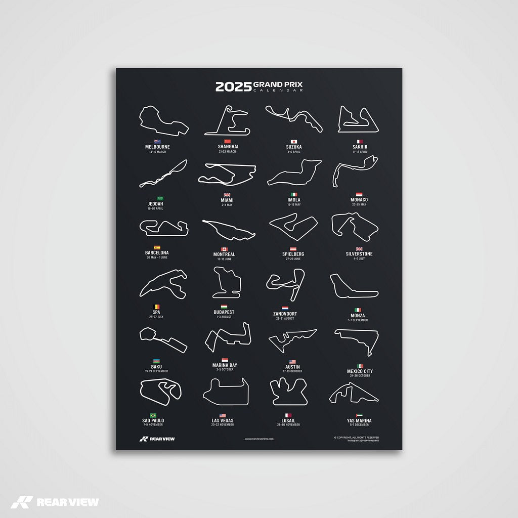 Racing Circuits - 2025 Grand Prix Art Print