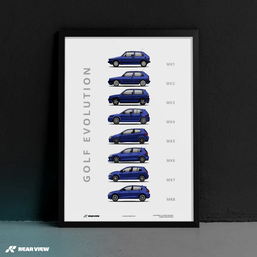 Golf - Car Art Print