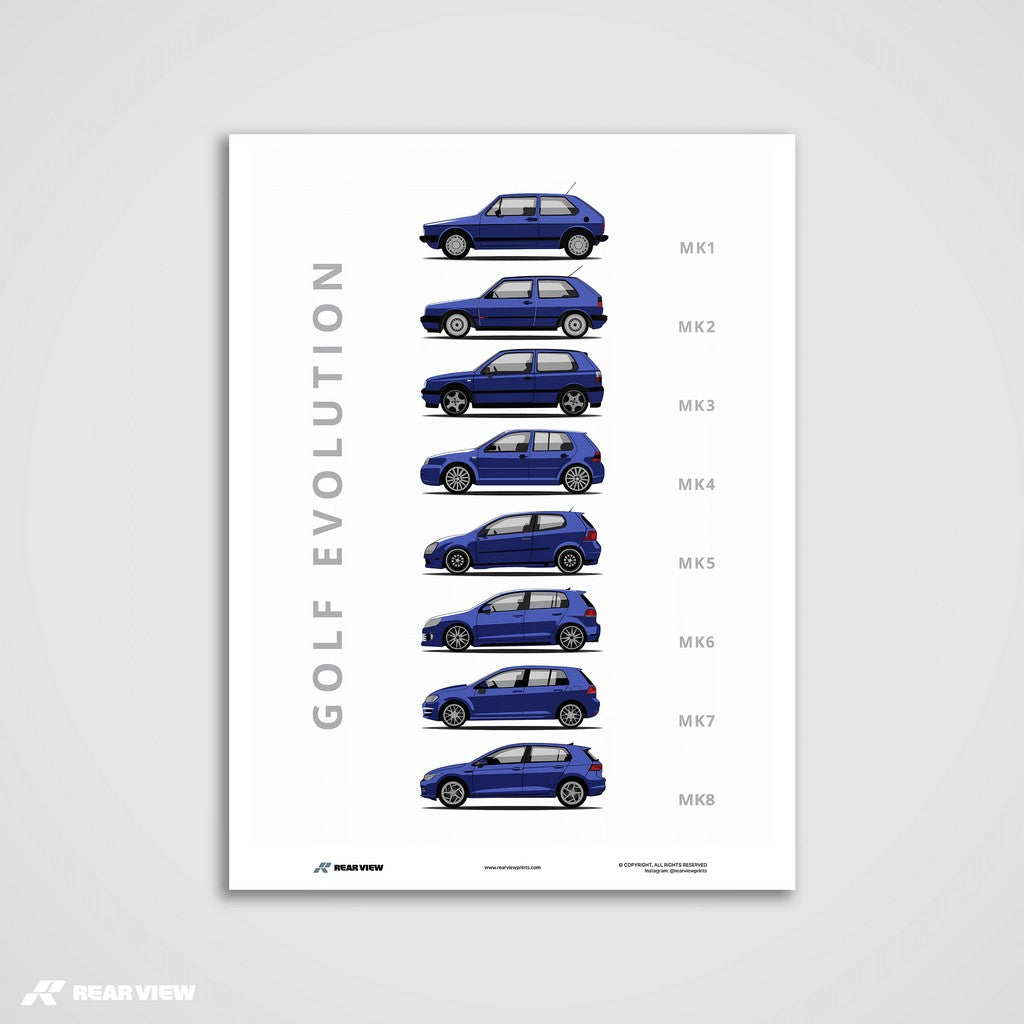 Golf - Car Art Print