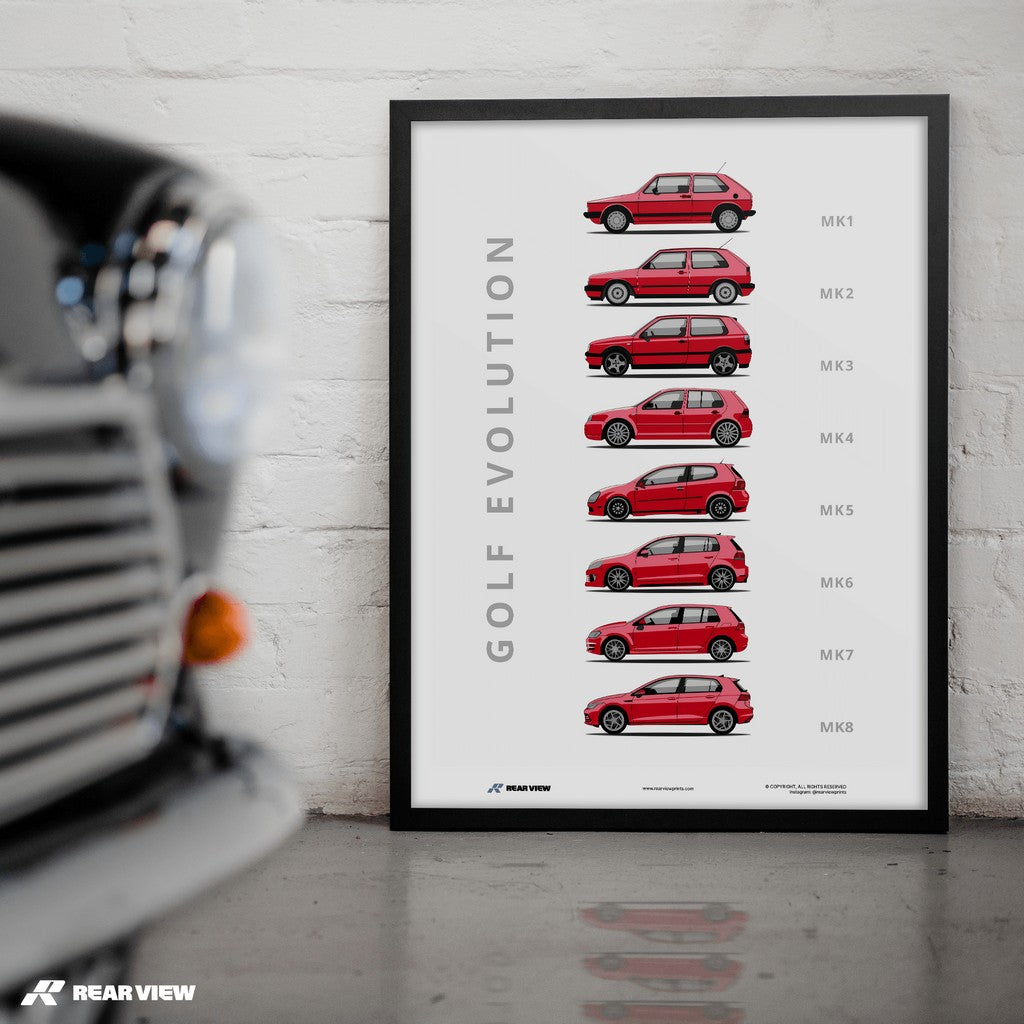 Golf - Car Art Print