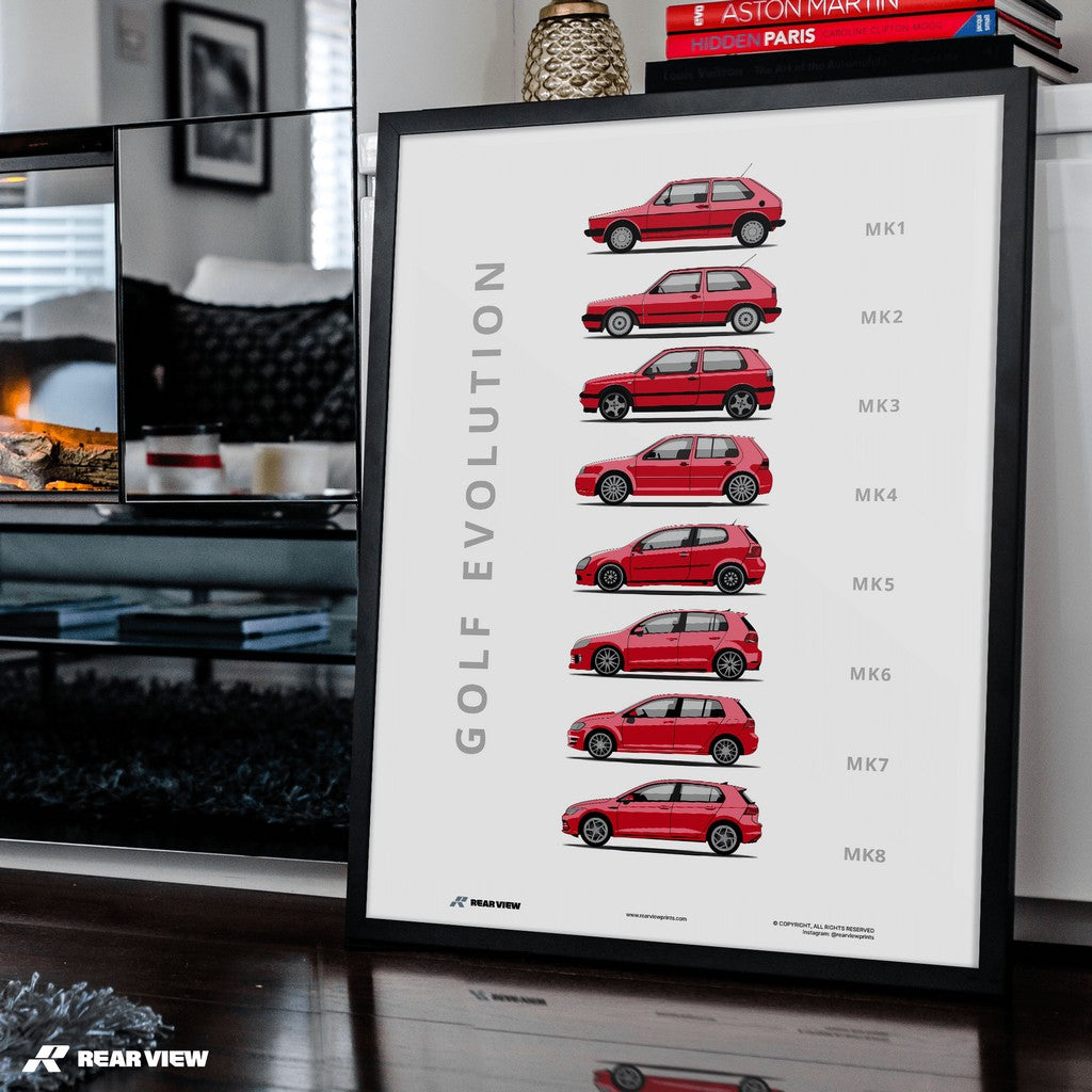 Golf - Car Art Print