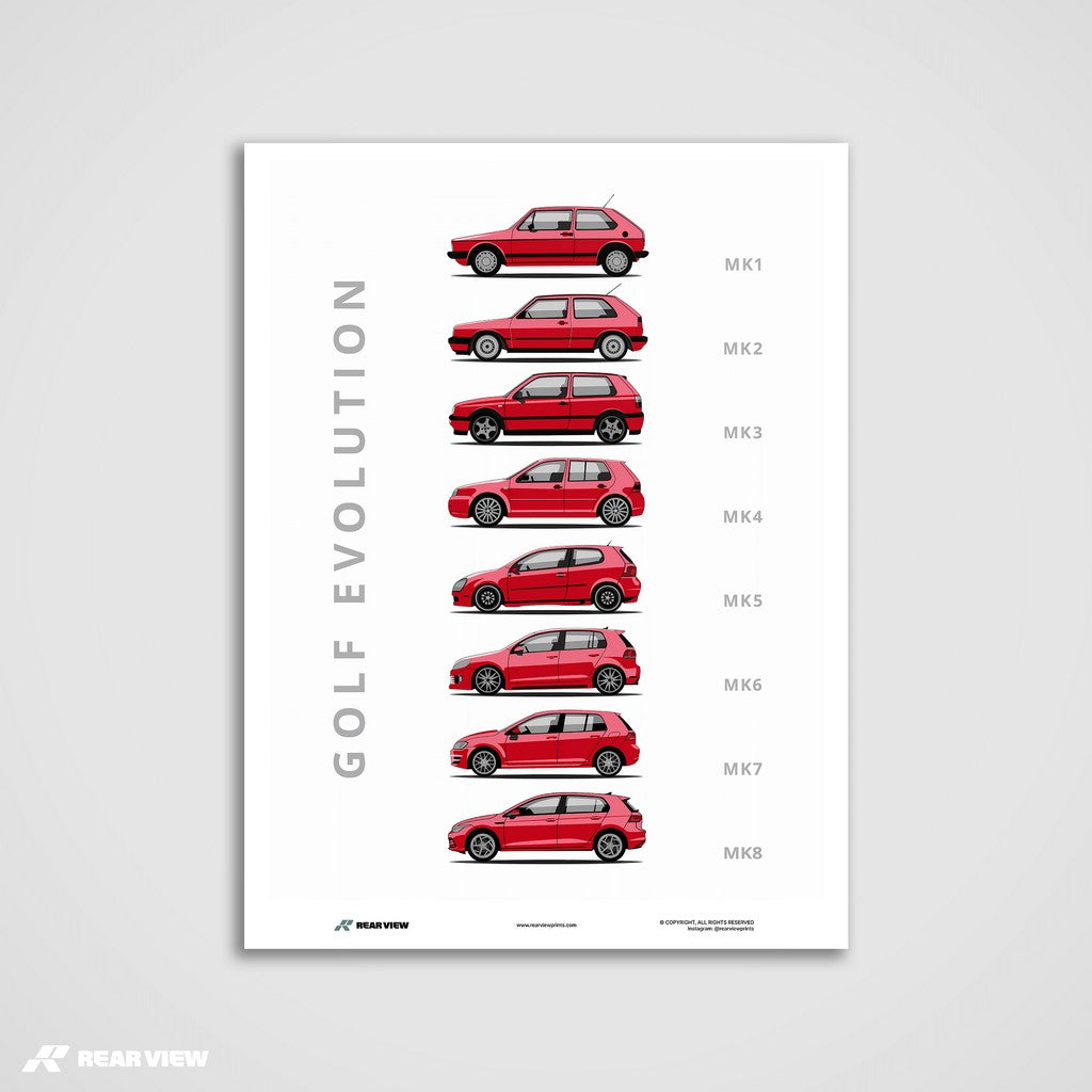Golf - Car Art Print