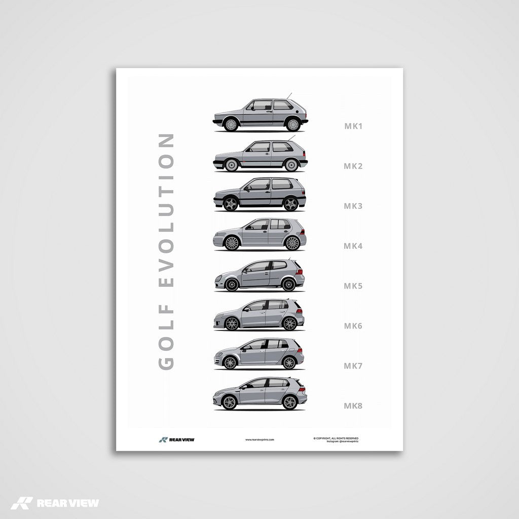 Golf - Car Art Print