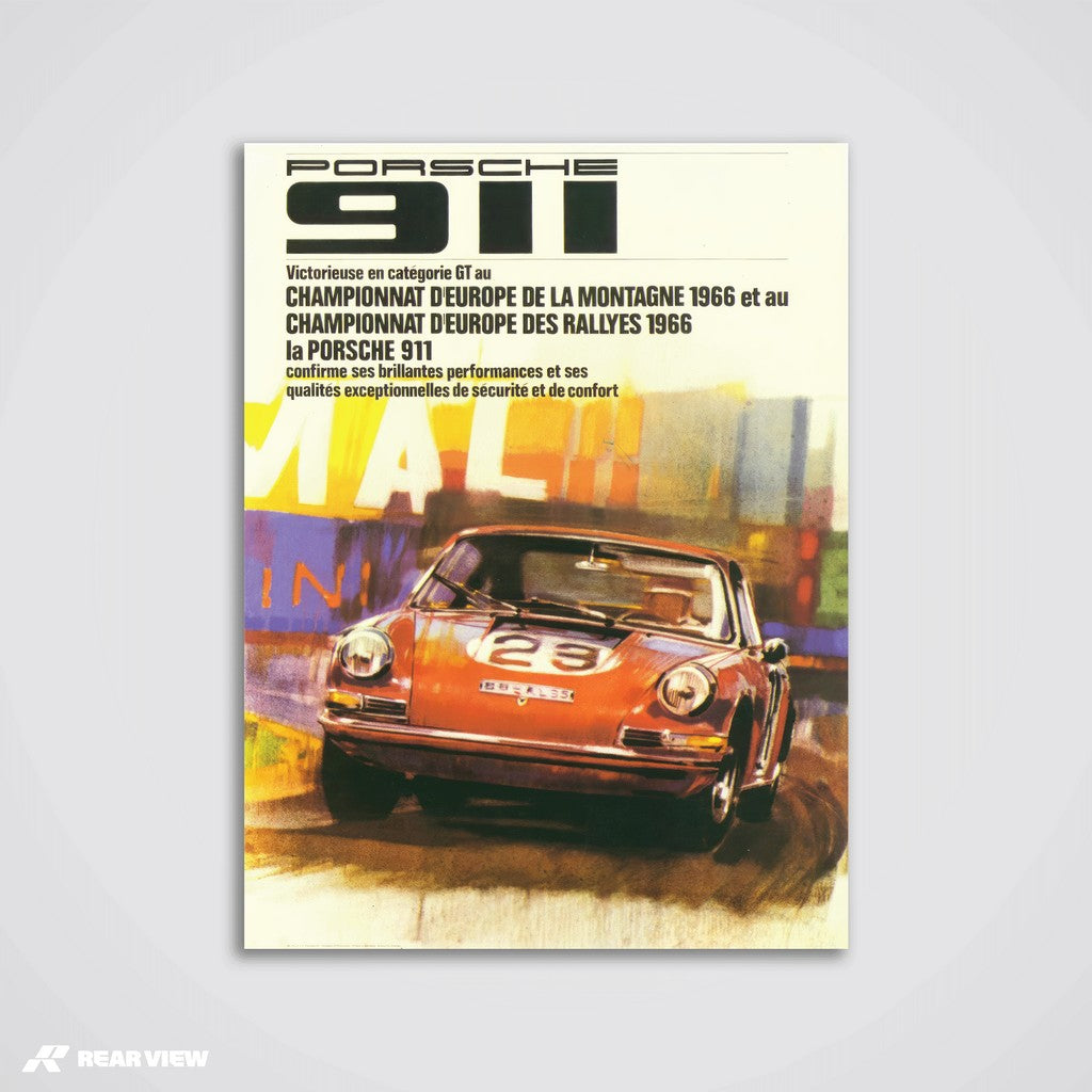 911 - Rally 1966 Vintage Race Poster