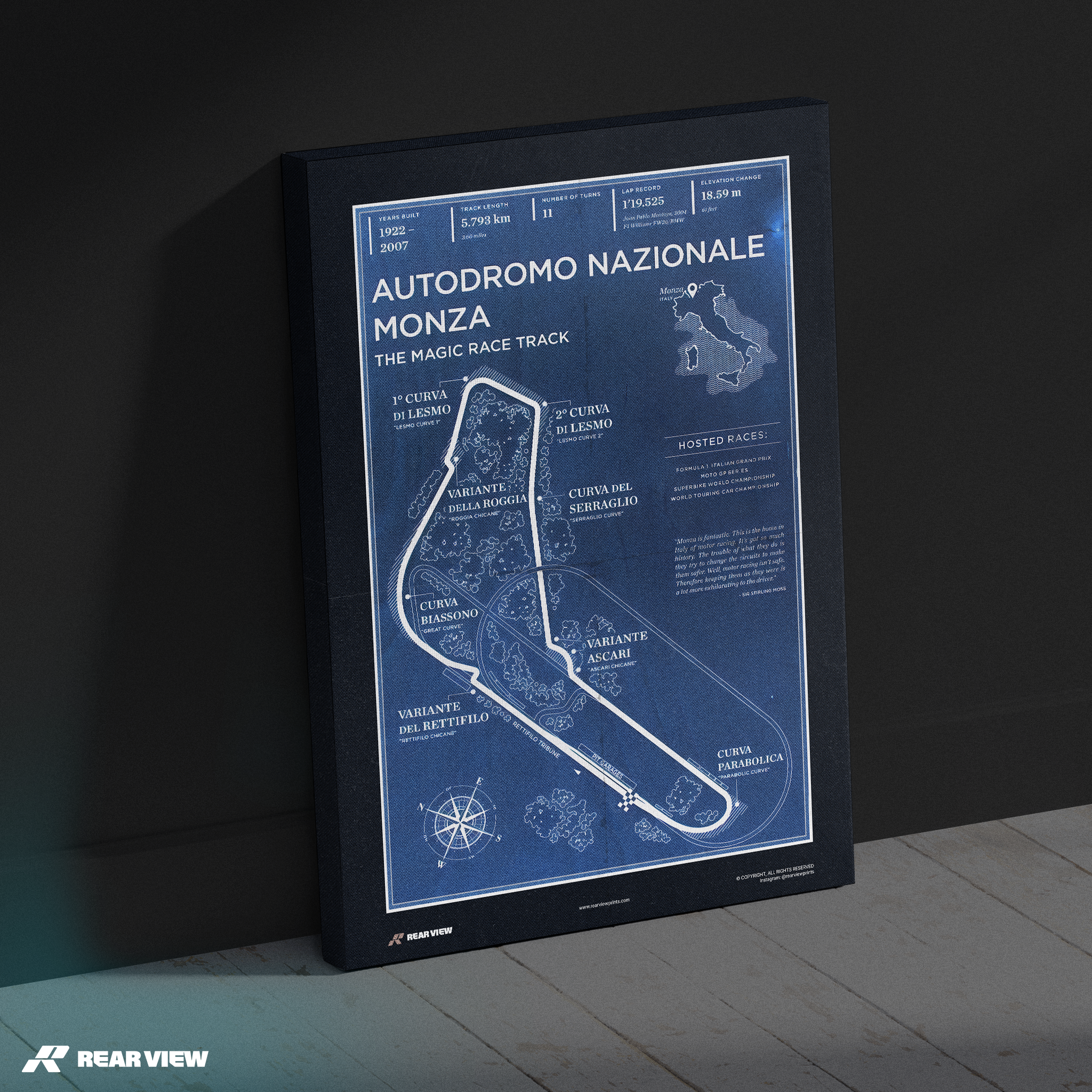 Monza Race Track - Vintage Art Print