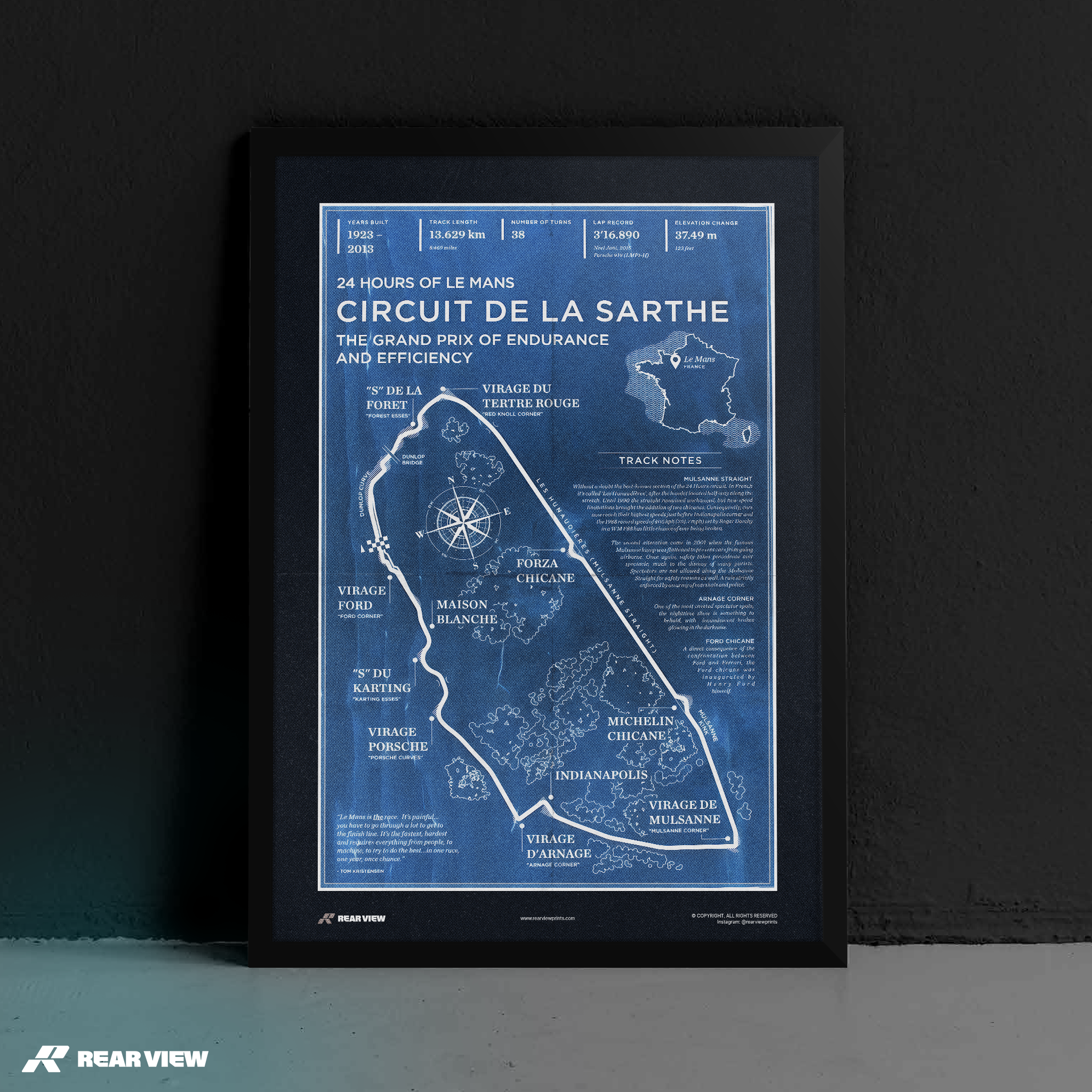 Le Mans Race Track - Vintage Art Print