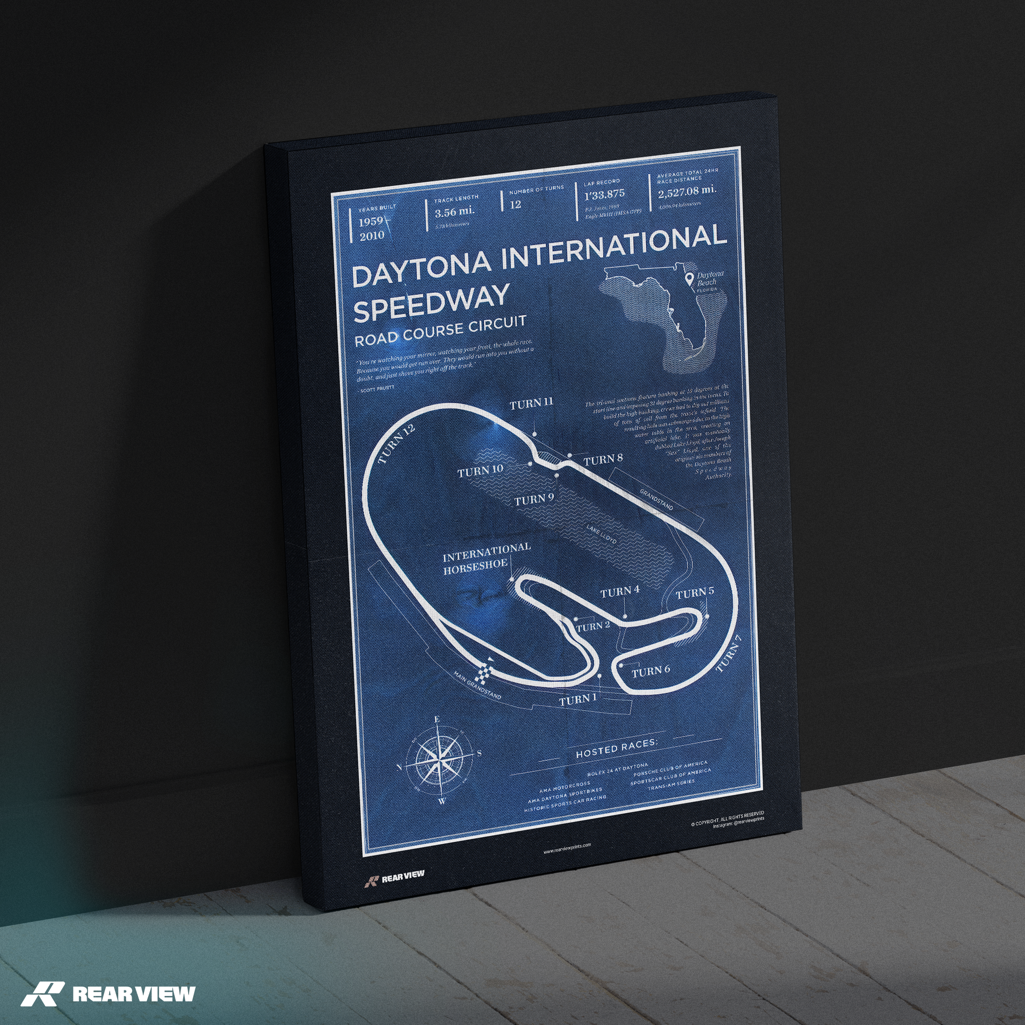 Daytona Race Track - Vintage Art Print