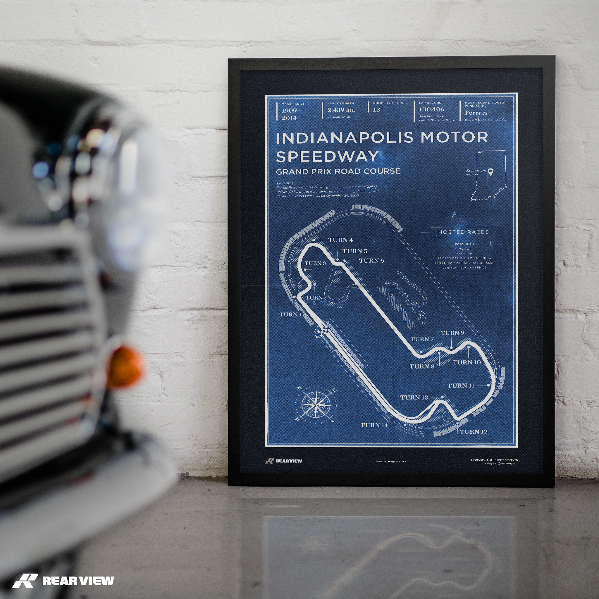 Indianapolis Race Track - Vintage Art Print