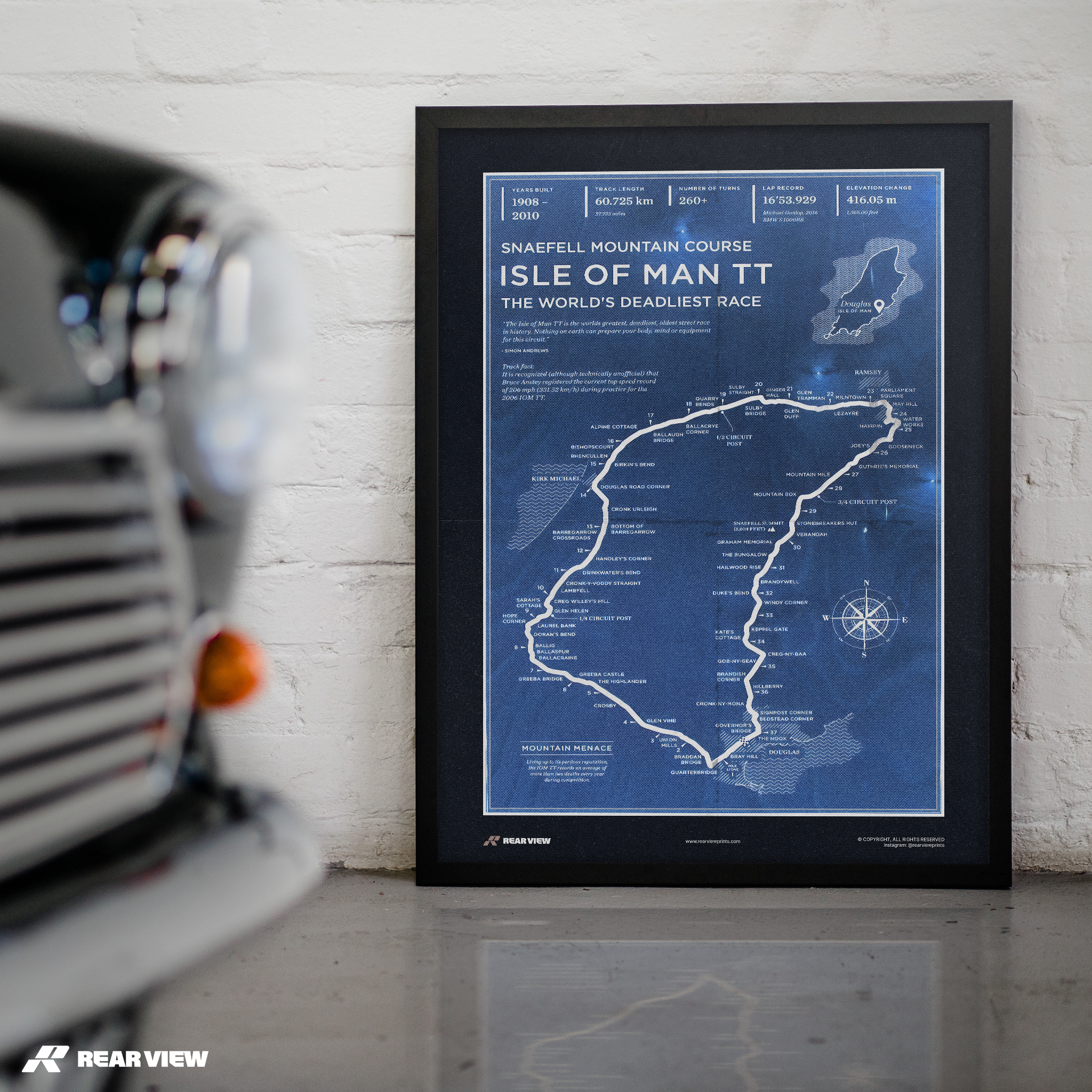 Isle of Man TT Race Track - Vintage Art Print