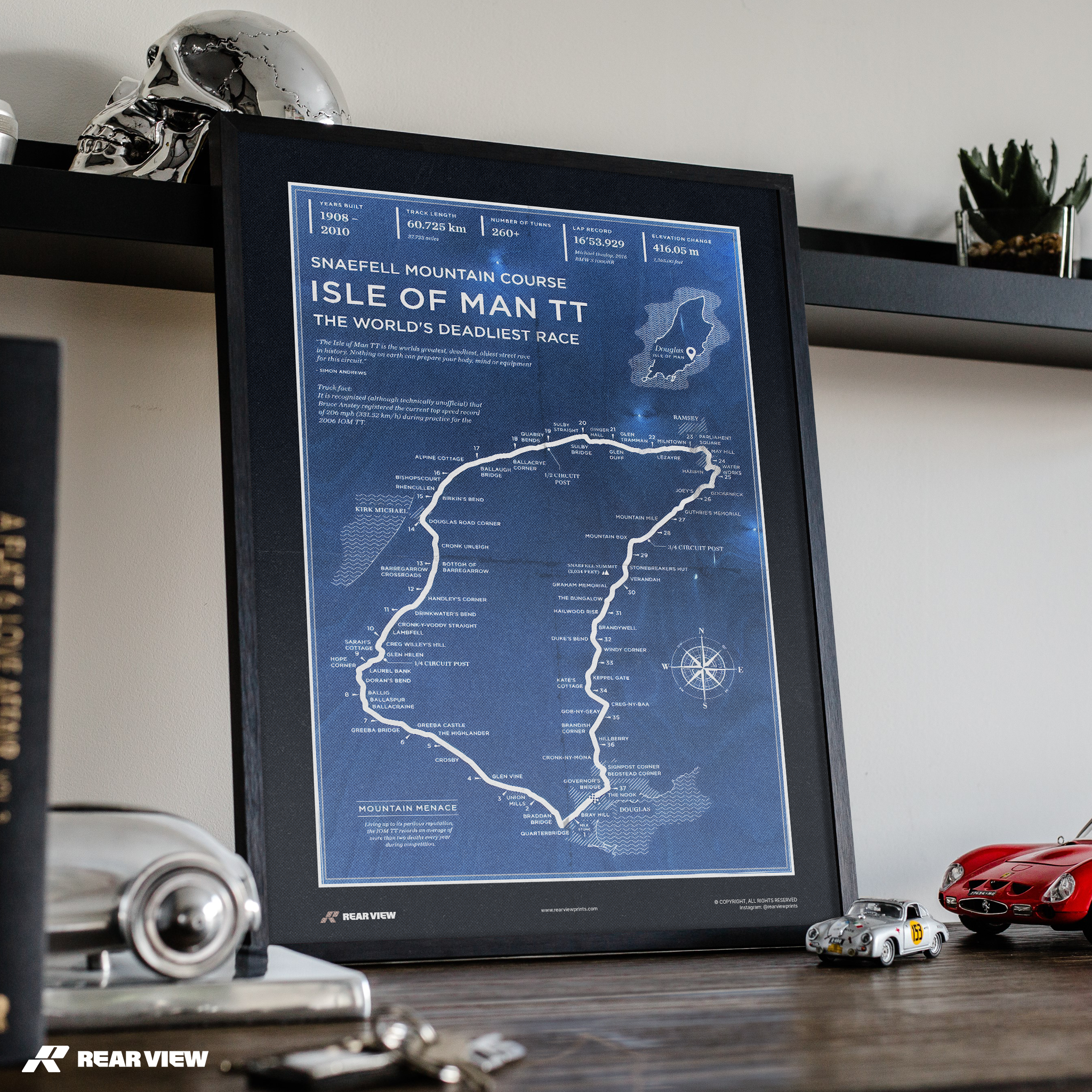 Isle of Man TT Race Track - Vintage Art Print