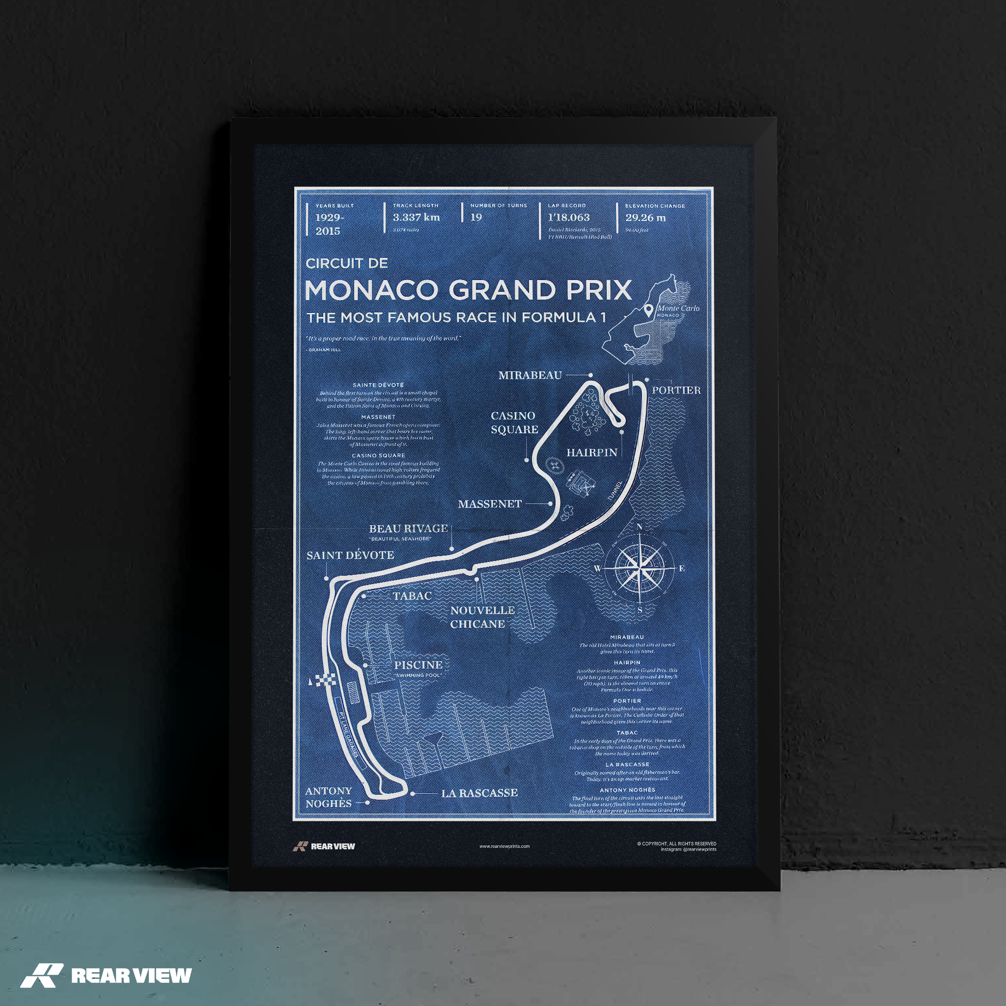 Monaco Race Track - Vintage Art Print