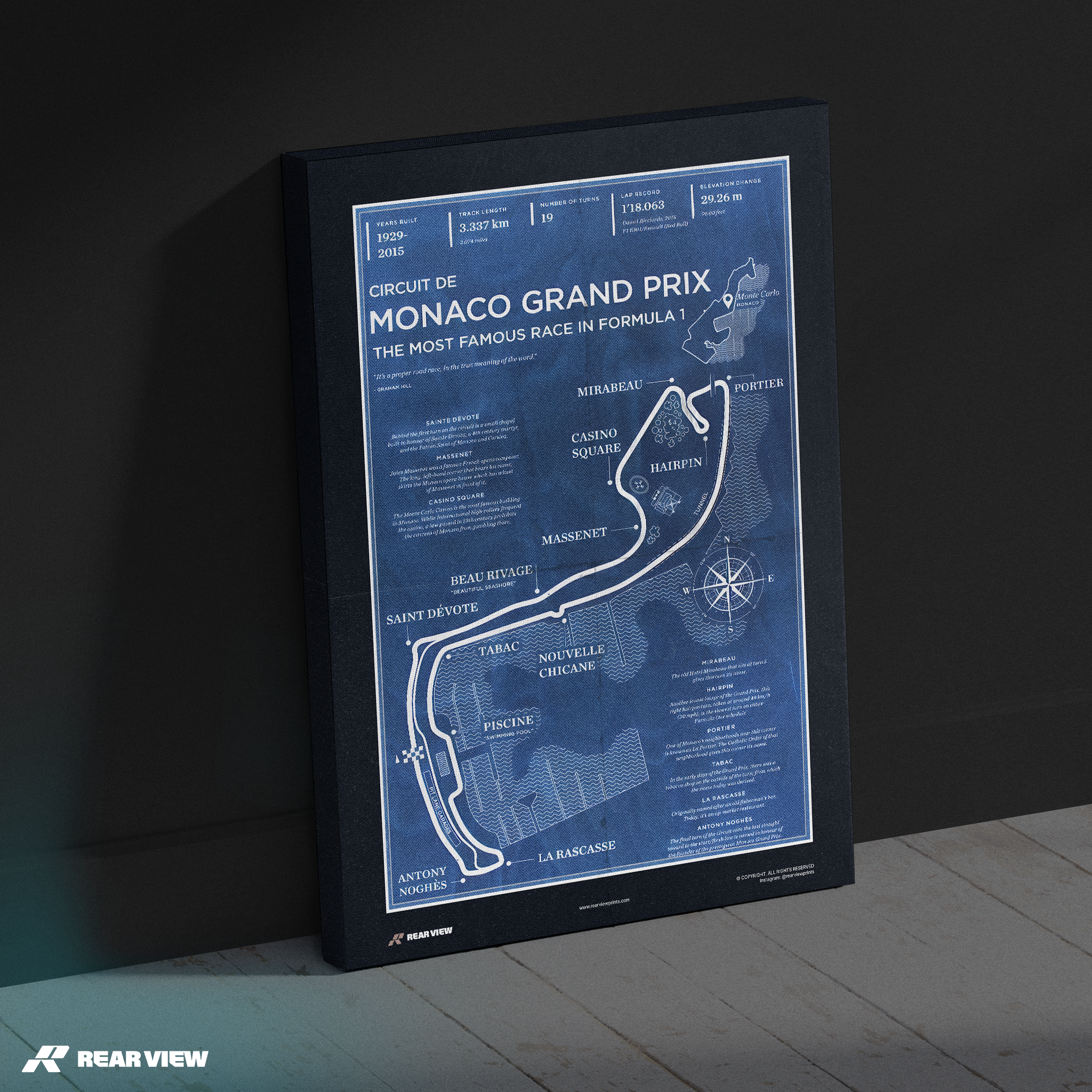 Monaco Race Track - Vintage Art Print