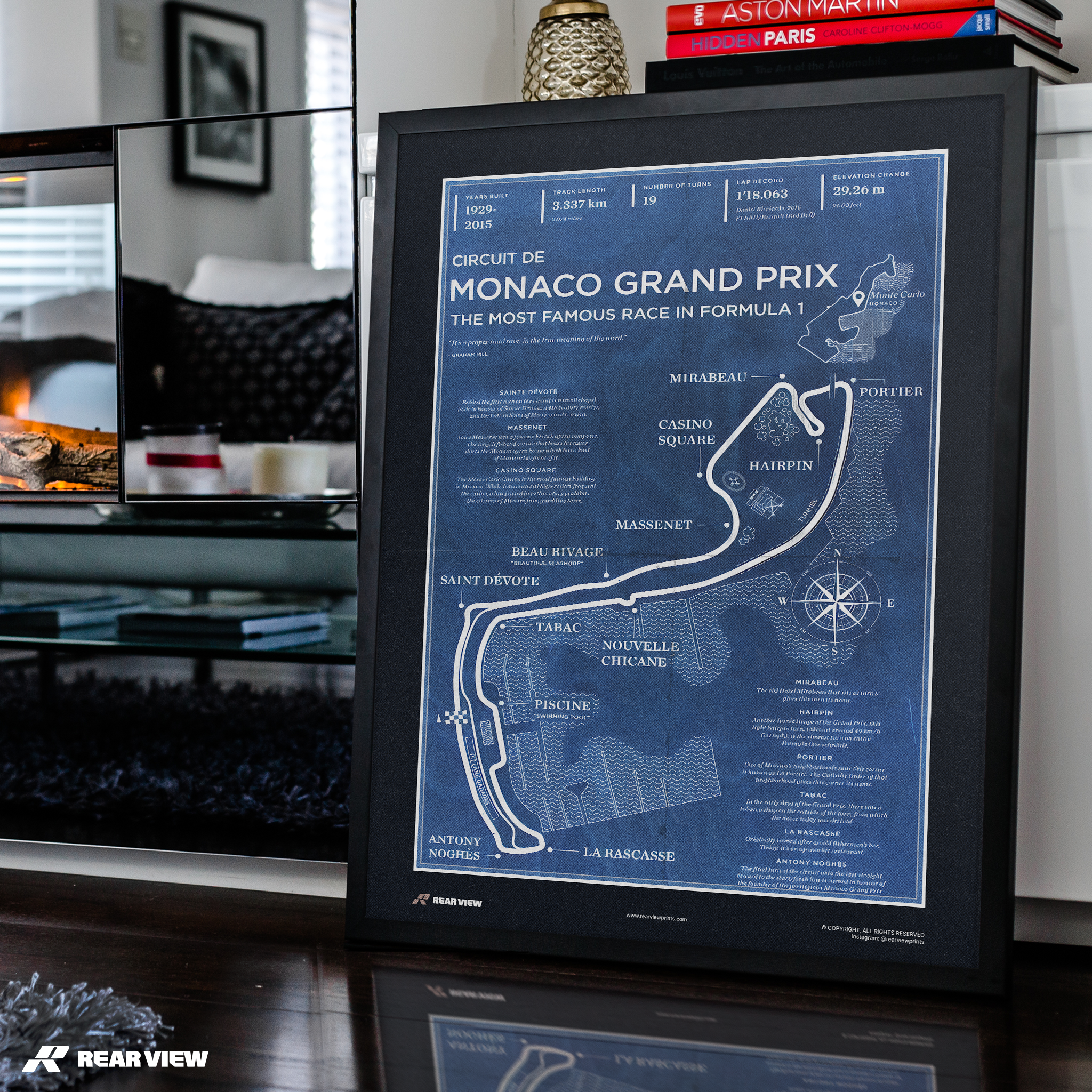 Monaco Race Track - Vintage Art Print