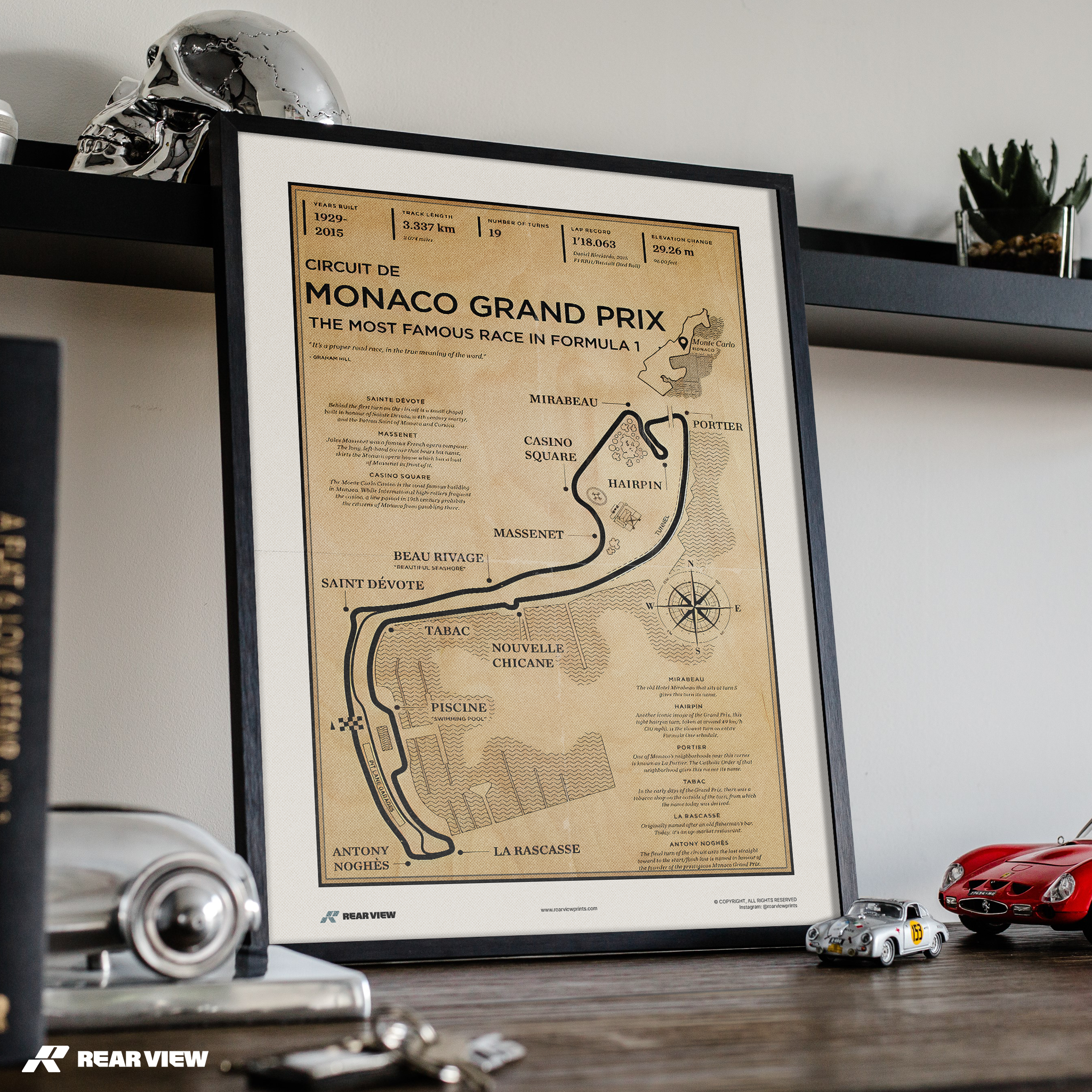 Monaco Race Track - Vintage Art Print