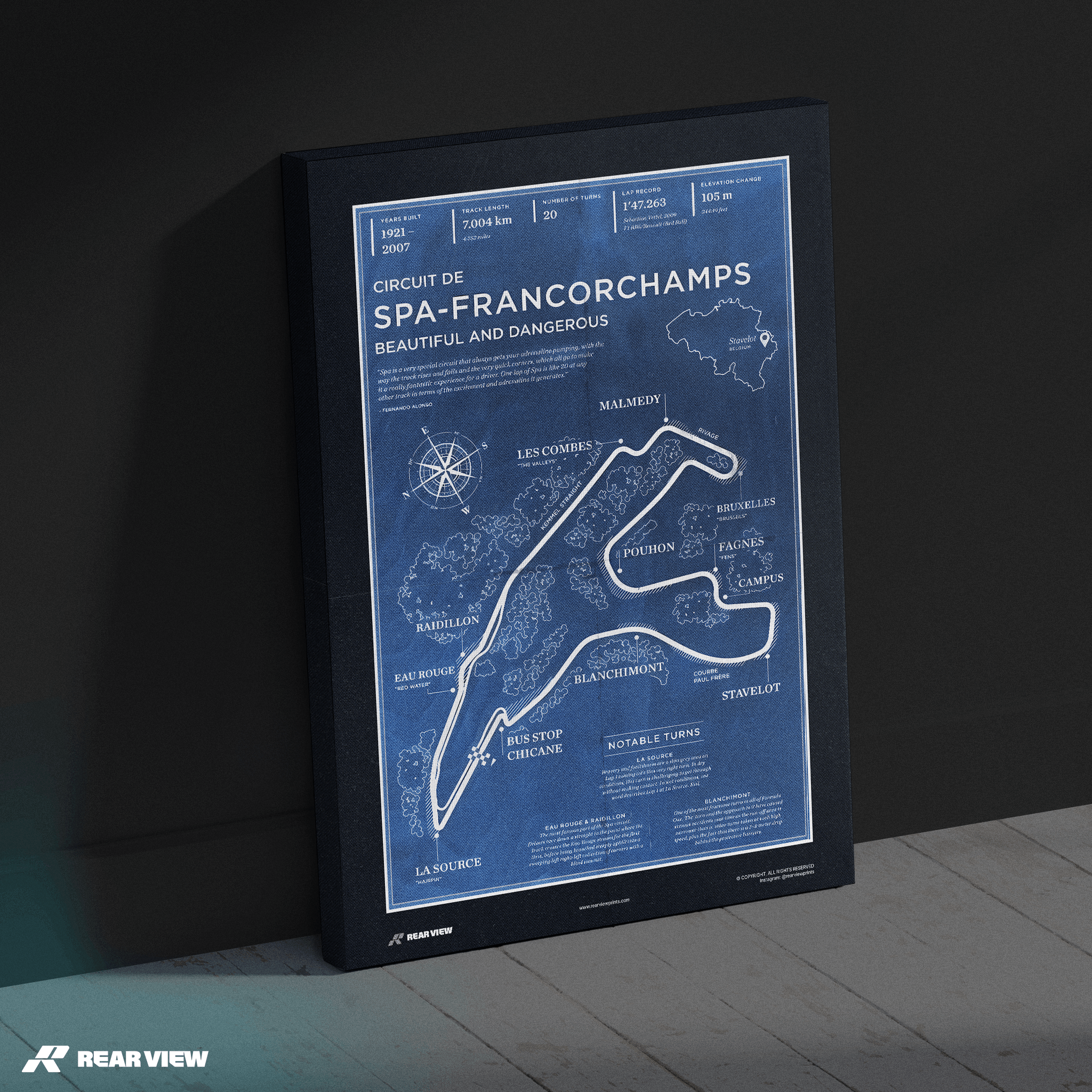 Spa Race Track - Vintage Art Print