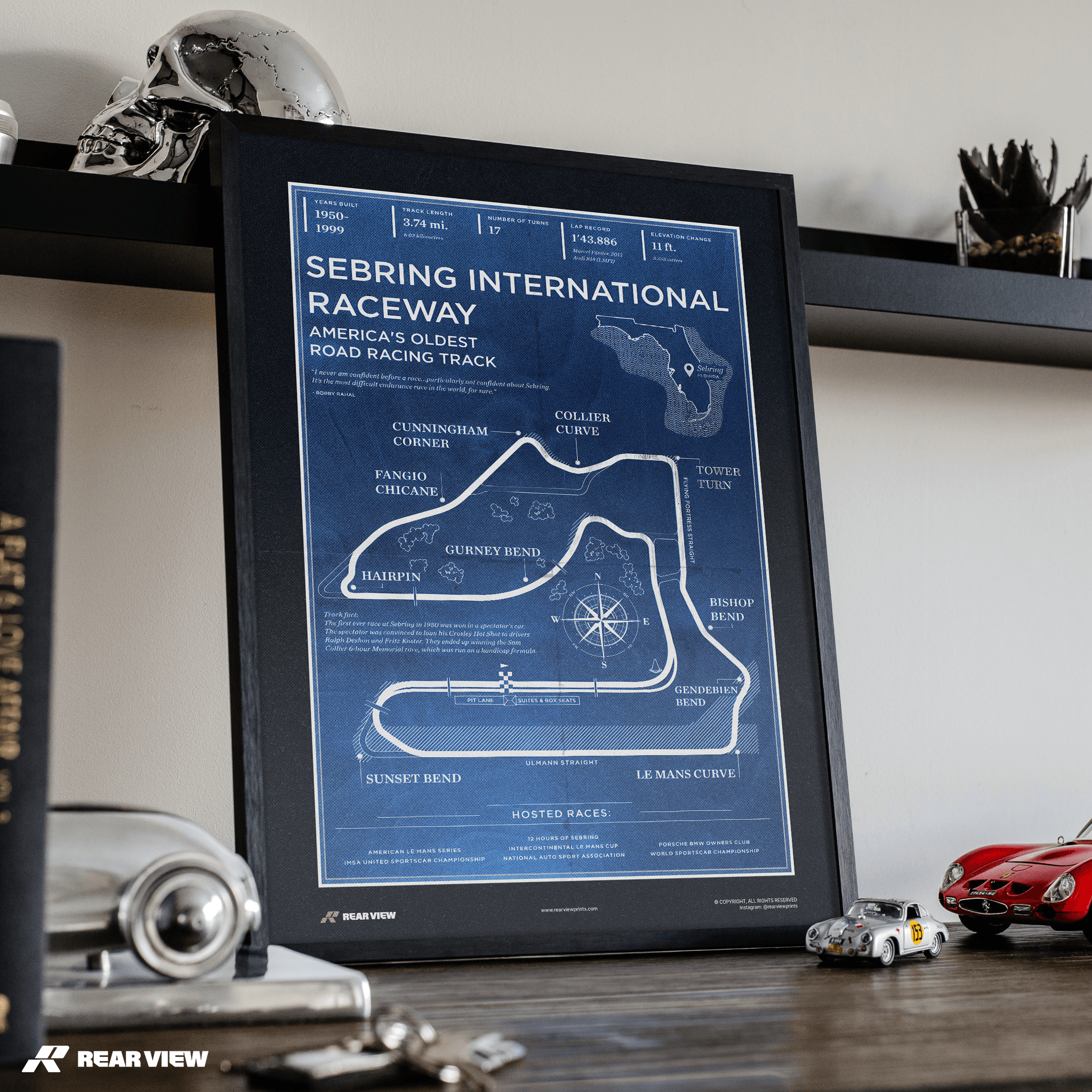 Sebring Race Track - Vintage Art Print