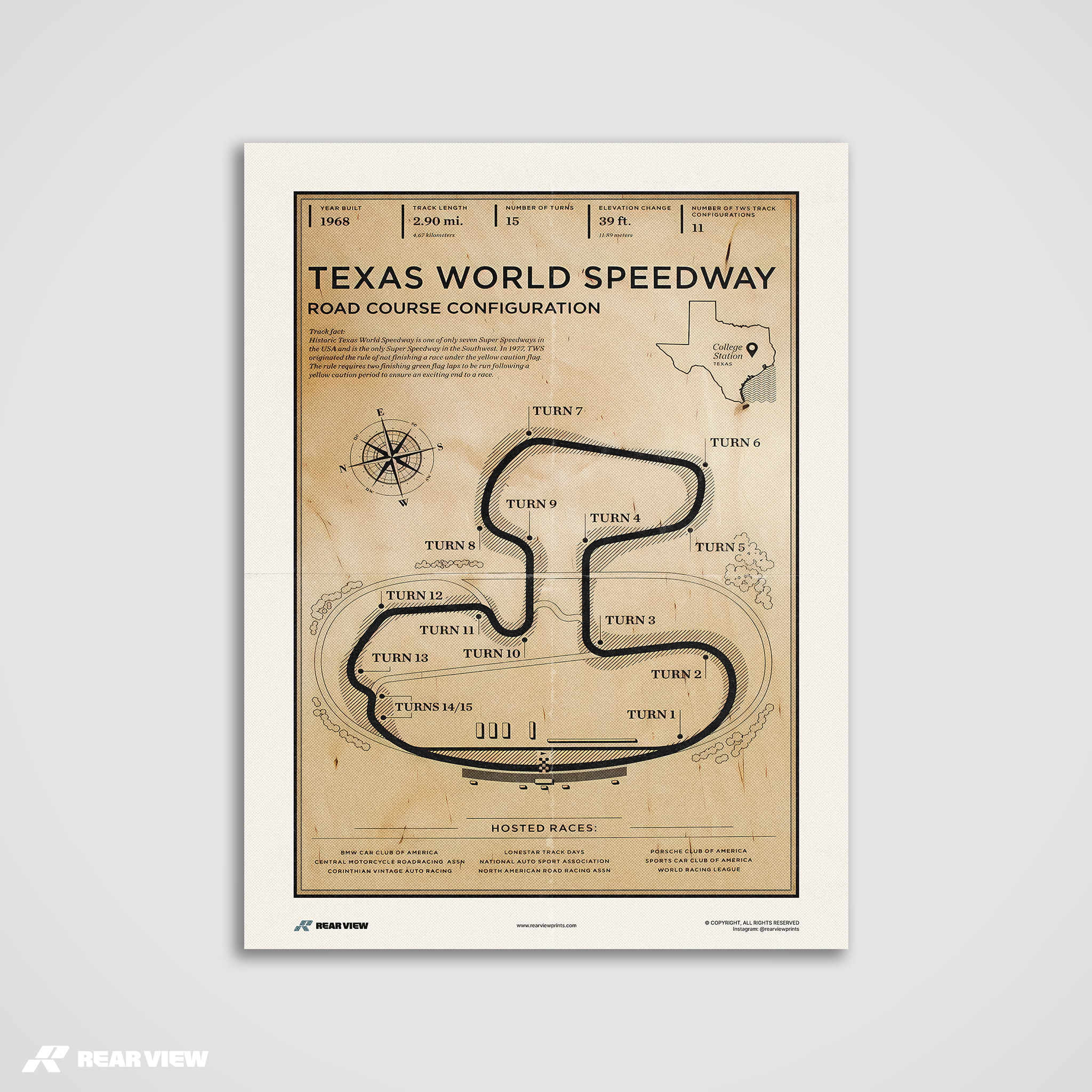 Texas Race Track - Vintage Art Print