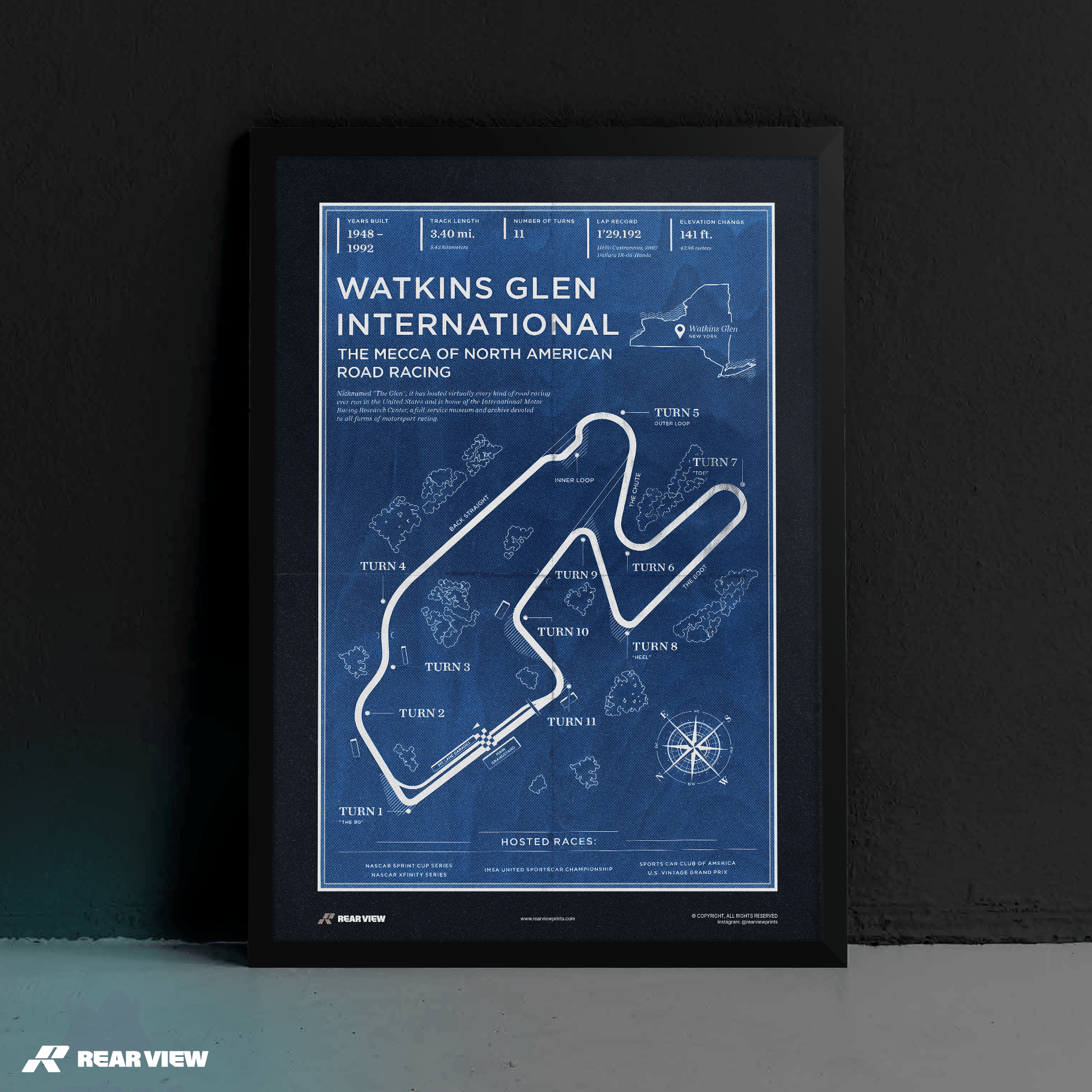 Watkins Glen International Race Track - Vintage Art Print